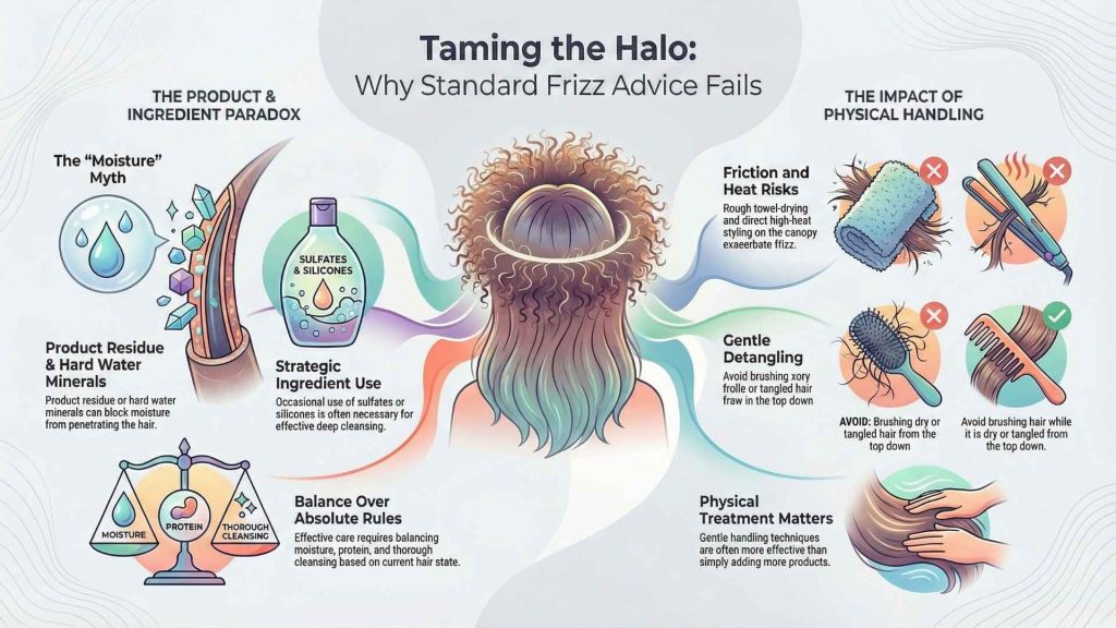 Frizzy Halo Why General Frizz Advice Can Feel Confusing