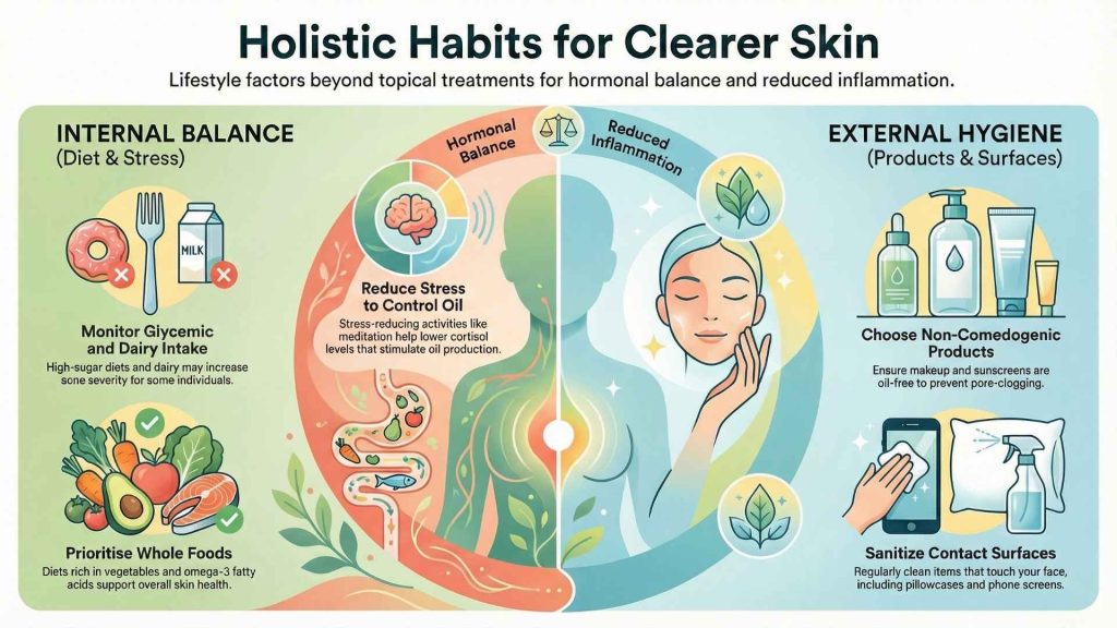 Lifestyle and Holistic Considerations to get rid of painful pimples on the chin