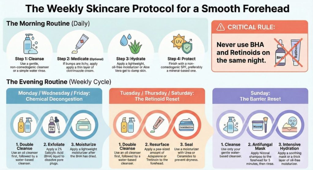 Weekly Skincare Protocol for Forehead