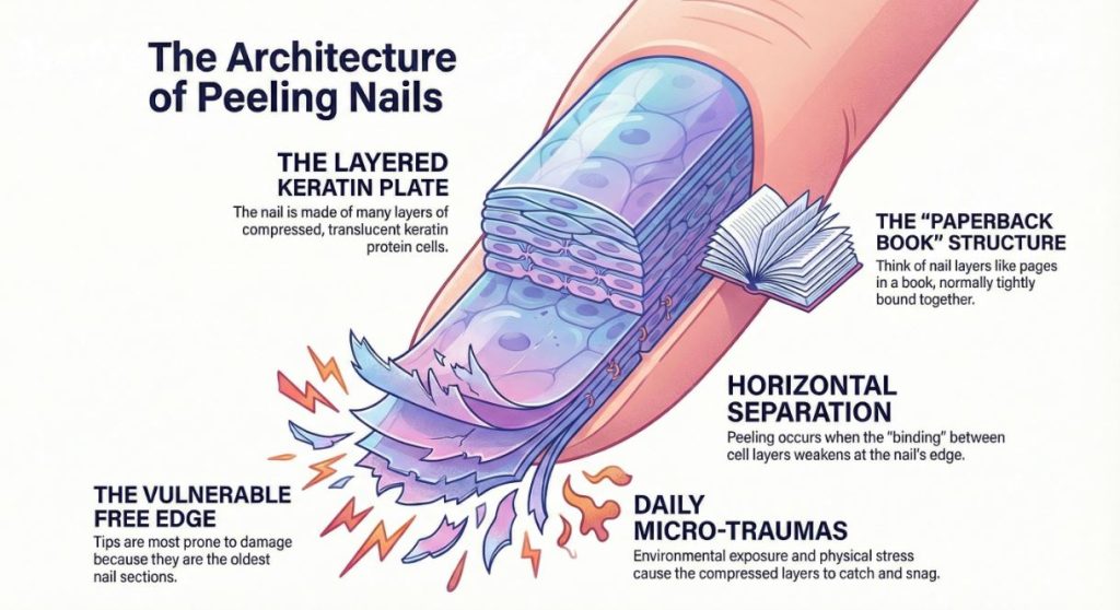 The Architecture of Peeling Nails